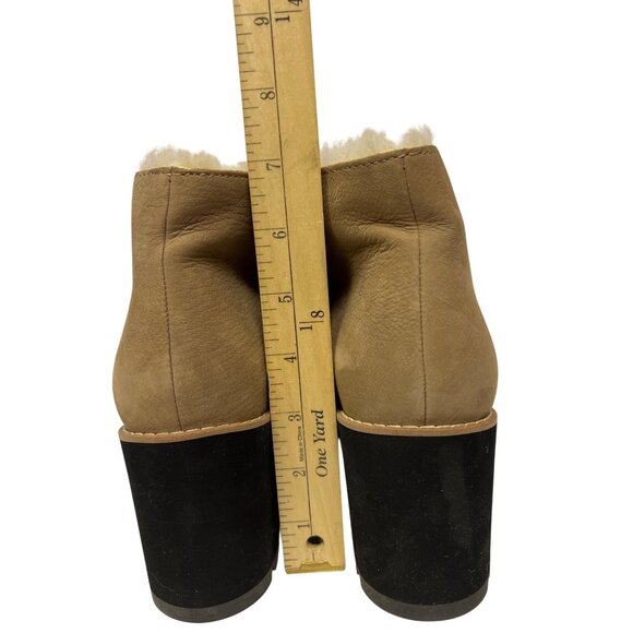 Eileen Fisher Alphine Women's Boot Bootie Shearling Wedge Sand Tan Size 9.5 - Picture 6 of 12